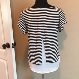 Black and white striped limited blouse